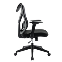 Chaise de bureau pivotante de direction en maille noire à dossier moyen, design moderne et luxueux, pour salle de réunion