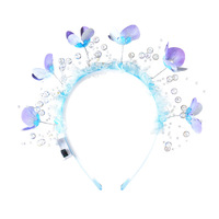 Serre-tête lumineux Zhaoan Papillon Floral LED Style Chinois Rétro-Moderne Couronne Accessoires de Fête 60+ Ans Festif