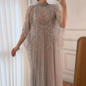 Serena collina LA72484A <span class=keywords><strong>argento</strong></span> Nude collo alto lusso perline abiti da sera formali abiti da festa di <span class=keywords><strong>nozze</strong></span> <span class=keywords><strong>per</strong></span> le donne - Product Image 5