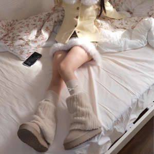 Botas de nieve de media pantorrilla para mujer, cálidas, de piel sintética, con plataforma y suela gruesa, para exteriores, tendencia invierno 2025 - Product Image 6