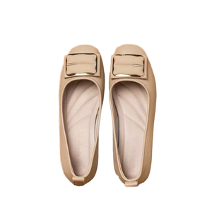 Nouvelles <span class=keywords><strong>ballerines</strong></span> décontractées pour le quotidien, automne 2025, style rétro français, bouche peu profonde, couleur <span class=keywords><strong>nude</strong></span>, dessus en PU, bride en X, à enfiler, respirantes, en cuir - Product Image 3