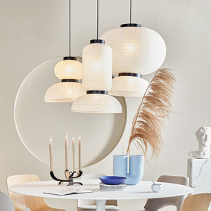 Lustre en papier Xuan de style chinois, luminaire suspendu Wabi Sabi pour salon, salle à manger, chambre à coucher, design moderne - Product Image 2