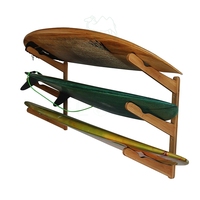 Longboard en bois de bambou Skateboard suspendu au mur Surf Rack peut contenir 3 planches