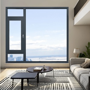 Fenêtre battante en alliage d'aluminium au design moderne avec rideau suspendu, fabriquée par la société Broken Bridge Aluminium Doors and Windows - Product Image 6