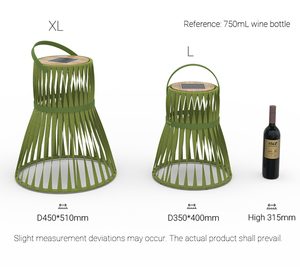 Lámpara de Jardín Grande para Exteriores con Carga Solar y USB, Resistente al Agua, de Ratán Sintético Verde, Lista para Enviar, Ideal para Hoteles - Product Image 4
