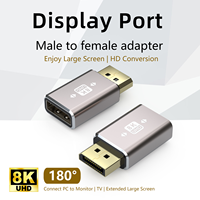 Adaptateur d'extension Xput en alliage d'aluminium 8K Ultra HD, convertisseur de prise DP mâle vers femelle, logo OEM personnalisé pour PC de bureau
