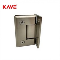 Charnières en laiton pour salle de bain, charnières de douche, collection de charnières biseautées en nickel brossé, charnière verre-contre-mur avec plaque de fixation intégrale