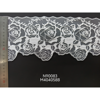 Dernière collection : Tissu en maille tricotée 100 % polyester, transparent, à fines rayures, avec broderie en dentelle, pour la confection de vêtements et la décoration, vente en gros