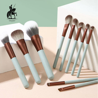 Ensemble de 10 pinceaux de maquillage professionnels de luxe de haute qualité, en poils synthétiques, avec tube en aluminium, étiquette privée, pour les voyages
