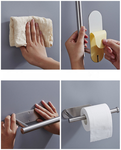 Porte-serviettes en <span class=keywords><strong>papier</strong></span> mural en acier inoxydable DS1724, sous l'armoire, support pour serviettes à main, auto-adhésif, rétractable - Product Image 5