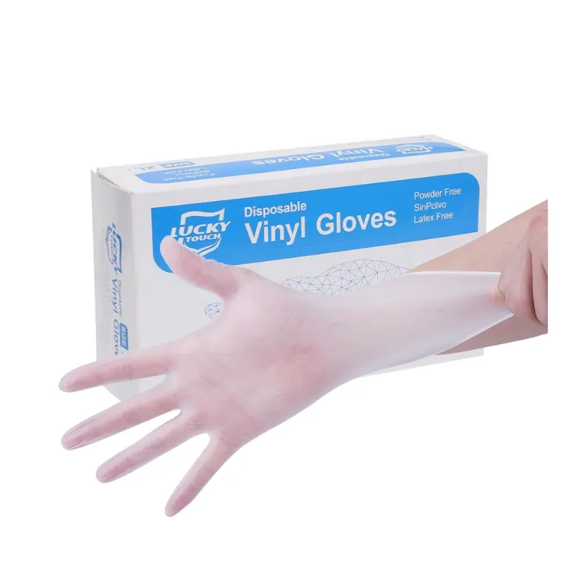 Toptan 4.0g 4.5g gıda sınıfı ucuz tek kullanımlık eldivenler tozsuz şeffaf vinil ev eldiven
