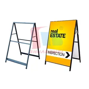 Portable Advertising Metal A Frame Sign Poster Stand Holder Outdoor Display Sidewalk Sign Display Stand For 24"X36" Sign