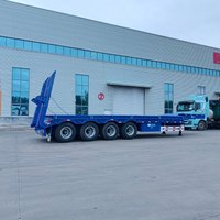Semi-remorque surbaissée 3/4 essieux, capacité 60-80 tonnes, en acier, pour charges lourdes, à vendre