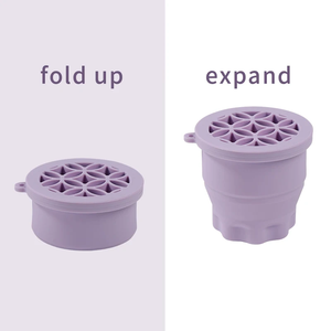 Multifunction Silicone Folding <b>Makeup</b> Brush Cleaning Cup Cleaning and drying 2-in-1 storage cup Beauty Cosmetic Brush Scrub Cup - Product Image 2