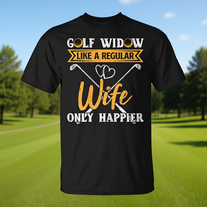 Camiseta Golf Widow Like A Regular Wife Only Happier para adultos, unisex, manga corta, cuello redondo, serigrafía, juegos deportivos - Product Image 3
