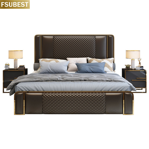 U-best Luxury Designer Style Twin Bed Frame Up-Holstered Madera Muebles de dormitorio 2 Personnes Lit Cama Yatak Letto Letti - Product Image 5