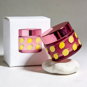 Luxury Custom 5g 15g 30g 50g 100g Skincare Face Eye Body <b>Scrub</b> Cream clear Frosted Glass Cosmetic Jars with White Lids - Product Image 4