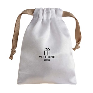 Bolsa de Regalo de Tela de Seda Satinada de Lujo Reciclada con Cordón, Bolsa Protectora para Joyería con Logotipo Personalizado - Product Image 1