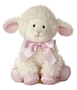 Đồ Chơi Nhồi Bông Lông Cừu Tùy Chỉnh Với Ruy Băng Đồ Chơi Nhồi Bông Thú Nhồi Bông Màu Hồng Thời Trang - Product Image 1
