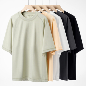 Wholesale 260g Heavy <b>Weight</b> Custom 3d Logo Men Puff Print Tee T Shirt 100% Cotton <b>Blank</b> Oversized Tshirt - Product Image 4