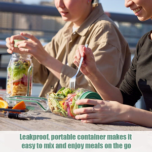 Salad Pod Jar Side Open with Leakproof Dressing Compartment Portable <strong>Container</strong> TravelOutdoor Salad <strong>Container</strong> for Lunch - Product Image 2