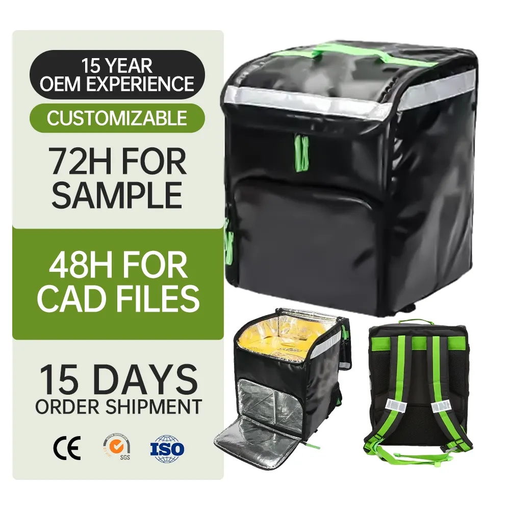 Recycle Factory Thick Insulation Cooler Backpack Waterproof And Reusable Thermal Food Delivery Bag With Printed Pattern