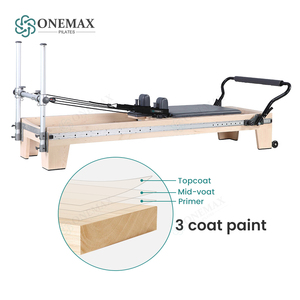 Reformer Pilates ONEMAX en bois d'érable à résistance réglable et à glissière complète pour <span class=keywords><strong>la</strong></span> maison et le studio - Product Image 5