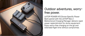 LKTOP Neo 2, Centro de Carga Bidireccional de 65W, Cargador Rápido Paralelo para 3 Baterías DJI Neo, Banco de Energía Portátil Ultrafino de 15mm - Product Image 6