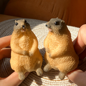 Jouet de simulation de marmotte pour enfants, modèle animalier, jouet cognitif, nouveauté, anti-stress, animal mignon à presser, cadeau pour fille - Product Image 3