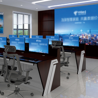 Salle de surveillance moderne personnalisée poste de travail Console de salle de contrôle intelligente