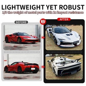 ชุดแต่งตัวถังรถยนต์คาร์บอนไฟเบอร์แห้งรุ่นใหม่ SF90XX สำหรับ Ferrari SF90 กันชนหน้า-หลัง บังโคลน สเกิร์ตข้าง - Product Image 2