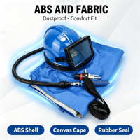 Kit complet de casque de sécurité pour sablage Born Machinery avec visière double couche, tuyau d'air de 1200 mm et régulateur réglable