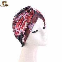 Le nouveau chapeau turban musulman indien plissé à imprimé dégradé de juding TJM-45