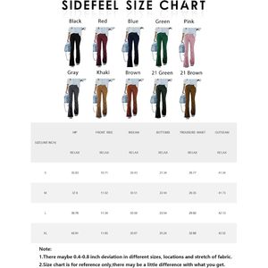 2025 pantalons évasés en velours côtelé rétro pour femmes XX-Large noir avec taille élastique et bas de cloche pantalons de survêtement respirants taille 3XL - Product Image 6