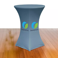 Table de bar haute personnalisée 80*110cm avec housse graphique pour salons professionnels