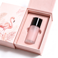 Flacon de parfum en verre rose clair de 50 ml et 100 ml, nouveau design, avec bouchon pompe et couvercle, pour échantillons cosmétiques.