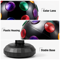 Lumière de fête à boule disco LED de 6 pouces alimentée par batterie, en ABS+PC, avec commande par interrupteur, pour la décoration d'événements colorés à la maison ou à l'école, Mingxiong