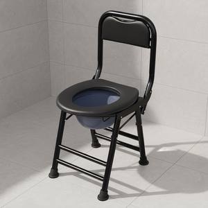 Chaise de toilette pliable <span class=keywords><strong>à</strong></span> dossier haut pour personnes âgées avec seau amovible, idéale pour les femmes enceintes comme chaise de douche - Product Image 6