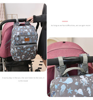 Sac à dos à langer portable et multifonctionnel pour maman, grand rangement, avec crochets de suspension amovibles, idéal pour l'extérieur