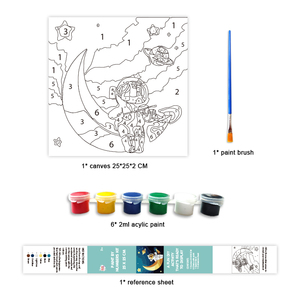 Personalizada Popular dibujos animados marco interior para colorear niños DIY pintura al óleo por números para adultos pintura - Product Image 4