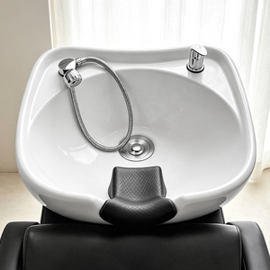 Chaise de lavage de cheveux confortable avec bac en céramique réglable pour salon de coiffure et équipement de salon de beauté - Product Image 6