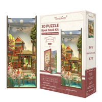 Tonecheer Dream of Red Mansions, kit de maison de poupée miniature 3D à construire soi-même avec éclairage LED, idéal pour les boutiques de papeterie et les cadeaux
