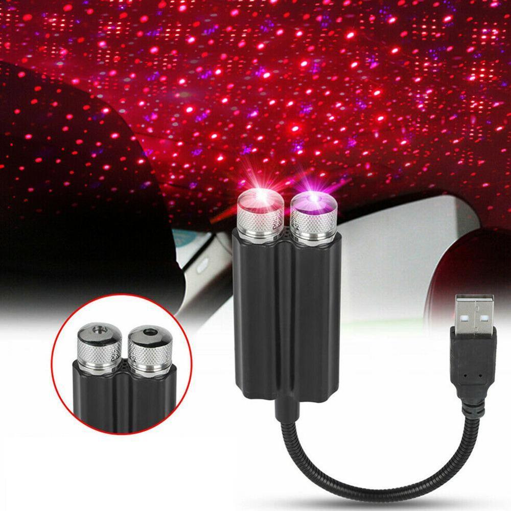 Usb Auto Decoratie Night Galaxy Lamp Auto Dak Ster Licht Interieur Mini Led Starry Laser Sfeer Ambient Projector Lichten