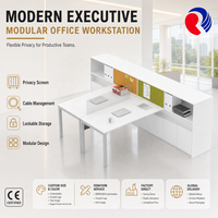 Cloison de séparation acoustique pour bureau avec système de panneaux modulaires connectables pour poste de travail en îlot et espace professionnel