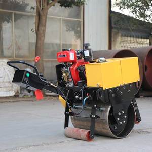 Camminare direttamente in fabbrica dietro il rullo vibratorio a doppio tamburo piccolo compattatore a rulli stradali da 1 tonnellata - Product Image 6