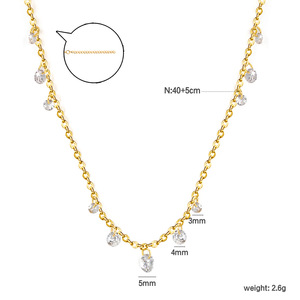 Collar de Zirconia con Flores, Cadena Dorada, Colgante de Cristal, Joyería de Estilo INS para Uso Diario - Product Image 5