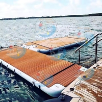 Dock flottant gonflable en forme de T robuste - Assemblage rapide, ancrable pour bateaux, piscines et marinas, certifié CE