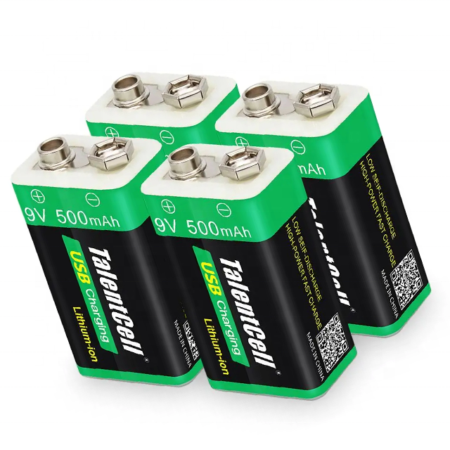 9V Li-Ion Rechargeable Battery with Micro USB Charging Port 500mAh Polymer Pouch Size Toys Power Tools Boats Home Appliances