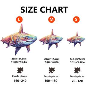 Hamaileon <span class=keywords><strong>3D</strong></span> <span class=keywords><strong>Puzzle</strong></span> Forme Irrégulière Cadeau En Bois DIY <span class=keywords><strong>Puzzle</strong></span> Jeu <span class=keywords><strong>Requin</strong></span> Jigsaw <span class=keywords><strong>Puzzle</strong></span> pour Enfants Adultes - Product Image 2