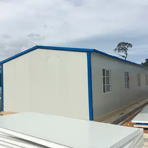 Economical eps sandwich panel light steel movable T type prefabricated building houses for project construction